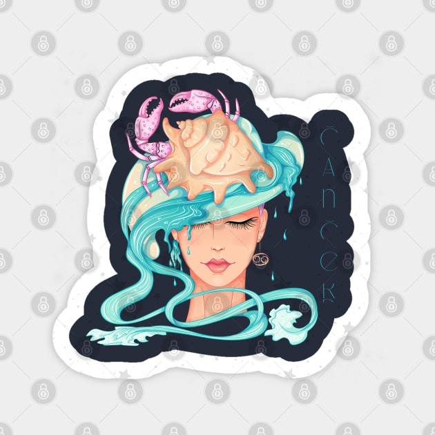 Zodiac : Cancer Born in July Sticker by APPARELAURA